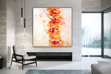 Load image into Gallery viewer, Orange White Abstract Painting Original Oversize Painting Kp109