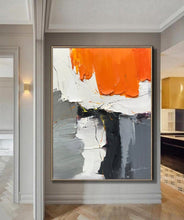 Load image into Gallery viewer, Orange White Grey Abstract Painting Palette Knife Paintings Kp124