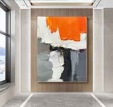 Load image into Gallery viewer, Orange White Grey Abstract Painting Palette Knife Paintings Kp124