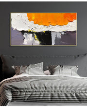 Load image into Gallery viewer, Orange White Grey Abstract Painting Palette Knife Paintings Kp125