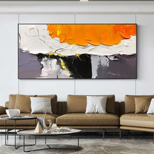 Load image into Gallery viewer, Orange White Grey Abstract Painting Palette Knife Paintings Kp125