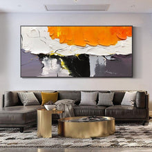 Load image into Gallery viewer, Orange White Grey Abstract Painting Palette Knife Paintings Kp125