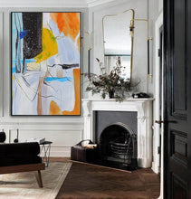 Load image into Gallery viewer, Orange White Yellow Abstract Acrylic Painting Modern Art Wp080