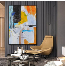 Load image into Gallery viewer, Orange White Yellow Abstract Acrylic Painting Modern Art Wp080