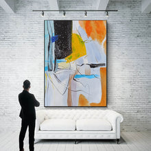 Load image into Gallery viewer, Orange White Yellow Abstract Acrylic Painting Modern Art Wp080