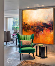 Load image into Gallery viewer, Orange Yellow Black Abstract Painting Contemporary Art Decor Sp007