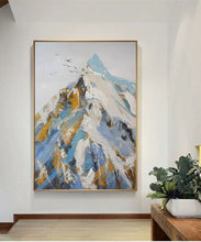 Load image into Gallery viewer, Palette Knife Painting Blue Snow Mountain Painting on Canvas Wp013