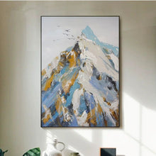 Load image into Gallery viewer, Palette Knife Painting Blue Snow Mountain Painting on Canvas Wp013