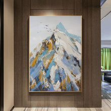 Load image into Gallery viewer, Palette Knife Painting Blue Snow Mountain Painting on Canvas Wp013
