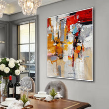 Load image into Gallery viewer, Palette Knife Painting Red Yellow Abstract Canvas Art Sp078