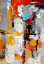 Load image into Gallery viewer, Palette Knife Painting Red Yellow Abstract Canvas Art Sp078