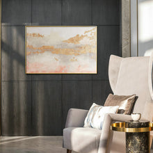 Load image into Gallery viewer, Pink And White Abstract Painting Gold Leaf Art On Canvas Wp034