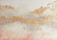 Load image into Gallery viewer, Pink And White Abstract Painting Gold Leaf Art On Canvas Wp034