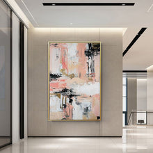 Load image into Gallery viewer, Pink Brown Yellow Abstract Art Original Handmade Painting Wp037