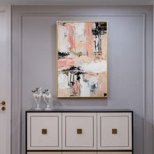 Load image into Gallery viewer, Pink Brown Yellow Abstract Art Original Handmade Painting Wp037