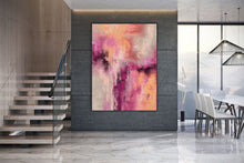 Load image into Gallery viewer, Pink Gray Yellow Abstract Painting on Canvas Kp093