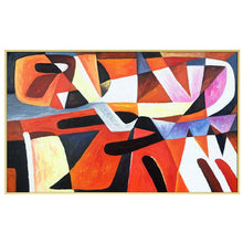 Load image into Gallery viewer, Pink Grey Handmade Geometric Acrylic Painting Orange Brown Wp016