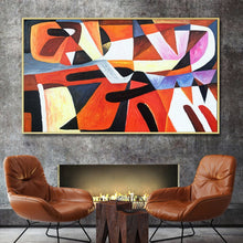 Load image into Gallery viewer, Pink Grey Handmade Geometric Acrylic Painting Orange Brown Wp016