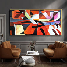 Load image into Gallery viewer, Pink Grey Handmade Geometric Acrylic Painting Orange Brown Wp016