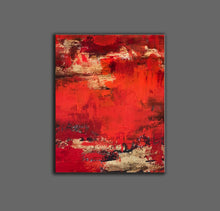 Load image into Gallery viewer, Red Abstract Painting Gold Dining Room Wall Art Wp008