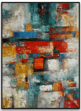 Load image into Gallery viewer, Red Blue Colorful Texture Modern Contemporary Abstract Painting Wp039