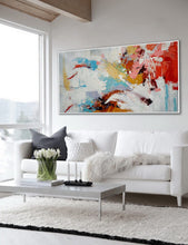 Load image into Gallery viewer, Red Blue White Abstract Painting Yellow Modern Textured Art Sp097