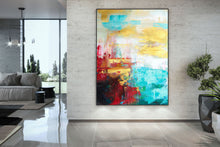 Load image into Gallery viewer, Red Blue Yellow Unique Painting Art Modern Wall Canvas Kp080