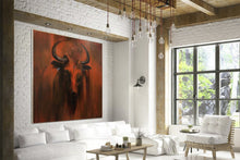 Load image into Gallery viewer, Red Bull Painting Abstract Animal Painting Oversized Wall Paintings Sp028