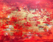 Load image into Gallery viewer, Red Gold Abstract Painting Gold Leaf Art Hand Painted Sp106