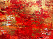 Load image into Gallery viewer, Red Gold Abstract Painting Gold Leaf Art Hand Painted Sp106