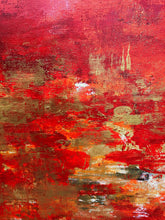 Load image into Gallery viewer, Red Gold Abstract Painting Gold Leaf Art Hand Painted Sp106