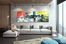Load image into Gallery viewer, Red Green Pink Abstract Oil Painting On Canvas Huge Artwork Kp085