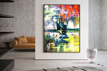 Load image into Gallery viewer, Red Green Pink Abstract Oil Painting On Canvas Huge Artwork Kp085