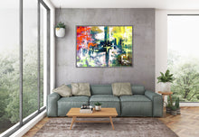 Load image into Gallery viewer, Red Green Pink Abstract Oil Painting On Canvas Huge Artwork Kp085