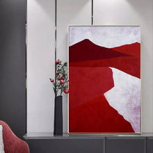 Load image into Gallery viewer, Red Mountain White Road Scenery Acrylic Painting Wp019