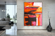 Load image into Gallery viewer, Red Orange Pink Abstract Painting Home Decor Textured Art Kp112