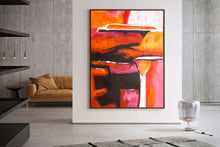 Load image into Gallery viewer, Red Orange Pink Abstract Painting Home Decor Textured Art Kp112