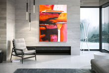 Load image into Gallery viewer, Red Orange Pink Abstract Painting Home Decor Textured Art Kp112