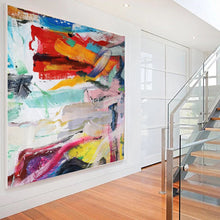 Load image into Gallery viewer, Red Orange Yellow Abstract Painting Oversized Canvas Art Wp046