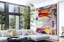 Load image into Gallery viewer, Red Orange Yellow Abstract Painting Oversized Canvas Art Wp046