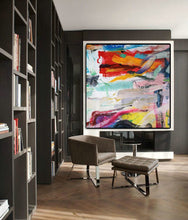 Load image into Gallery viewer, Red Orange Yellow Abstract Painting Oversized Canvas Art Wp046