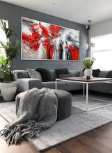 Load image into Gallery viewer, Red Painting Black White Abstract Painting Oversized Painting Sp069