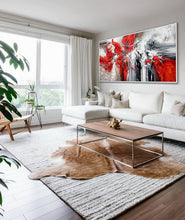 Load image into Gallery viewer, Red Painting Black White Abstract Painting Oversized Painting Sp069