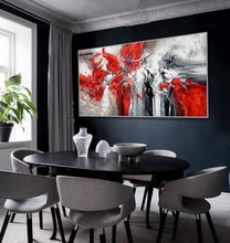 Load image into Gallery viewer, Red Painting Black White Abstract Painting Oversized Painting Sp069