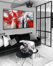 Load image into Gallery viewer, Red Painting Black White Abstract Painting Oversized Painting Sp069