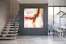 Load image into Gallery viewer, Red Pink Gold Abstract Painting Contemporary Art Kp090