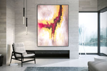 Load image into Gallery viewer, Red Pink Gold Abstract Painting Contemporary Art Kp090