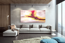 Load image into Gallery viewer, Red Pink Gold Abstract Painting Contemporary Art Kp090