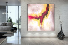 Load image into Gallery viewer, Red Pink Gold Abstract Painting Contemporary Art Kp090