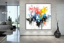 Load image into Gallery viewer, Red Yellow Blue Abstract Painting Coloful Paintings On Canvas Kp120